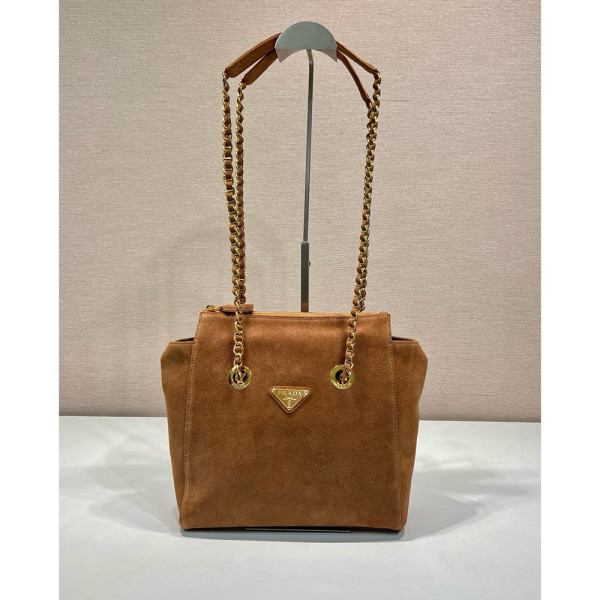 Prada, Tote, Women's Bag, Suede