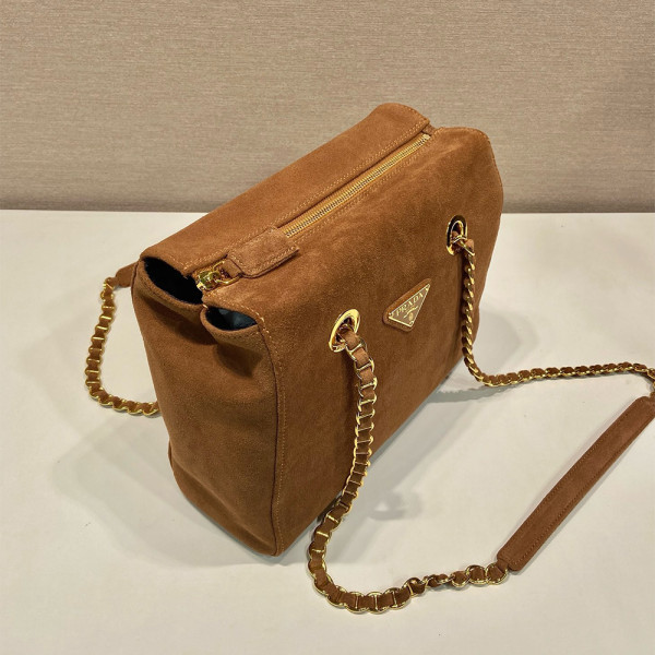 Prada, Tote, Women's Bag, Suede