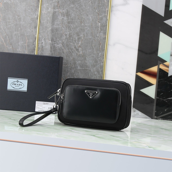 Prada, Clutch, Men's Bag, Black