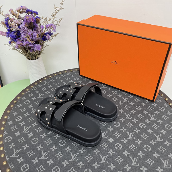 Hermes, Chypre, Men's Sandal, Black