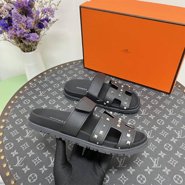 Hermes, Chypre, Men's Sandal, Black