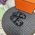 Hermes, Chypre, Men's Sandal, Black