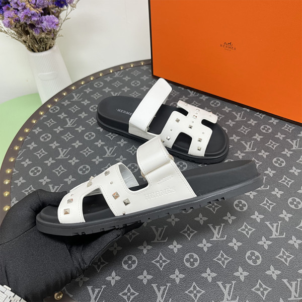 Hermes, Chypre, Men's Sandal, White