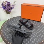 Hermes, Chypre, Women's Sandal, Black