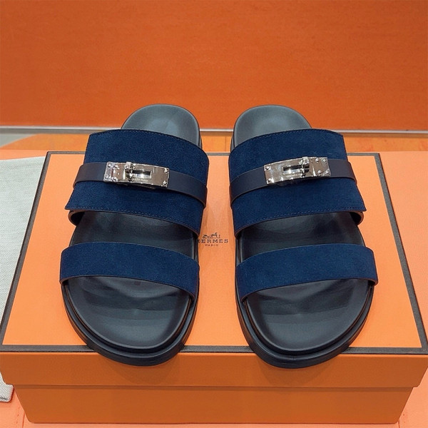 Hermes, Jackson, Men's Slipper, Navy