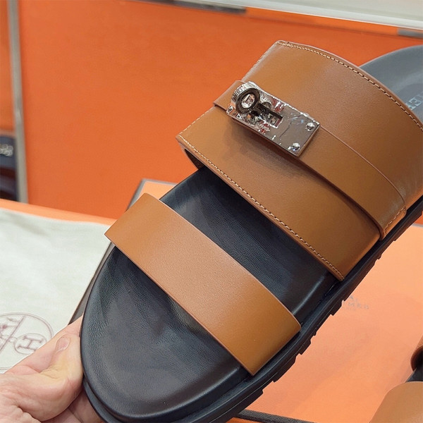 Hermes, Jackson, Men's Slipper, Brown