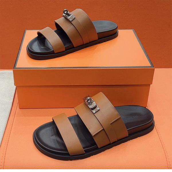 Hermes, Jackson, Men's Slipper, Brown