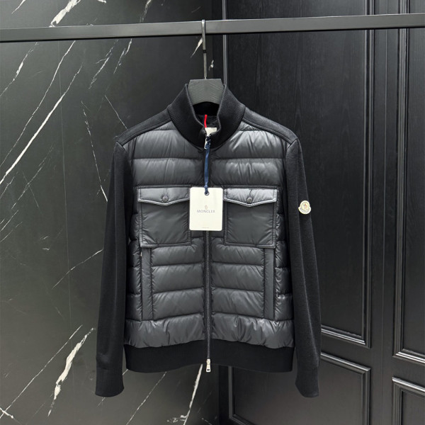 Moncler, Padded, Men's Cardigan, Black Moncler, Padded, Men's Cardigan, Black