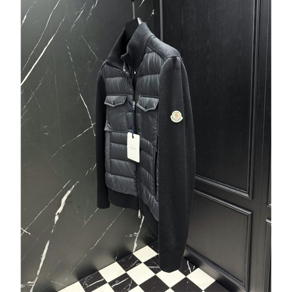 Moncler, Padded, Men's Cardigan, Black Moncler, Padded, Men's Cardigan, Black