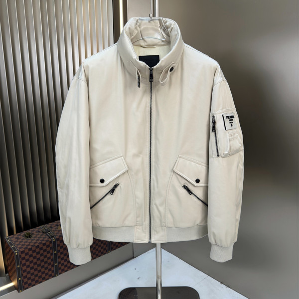 Prada, Cotton Blend, Men's Jacket, White