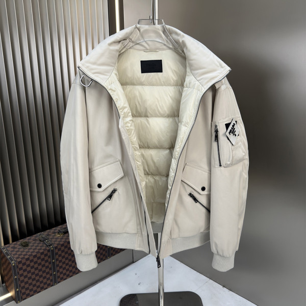 Prada, Cotton Blend, Men's Jacket, White