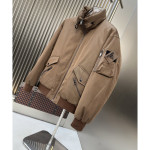 Prada, Cotton Blend, Men's Jacket, Brown