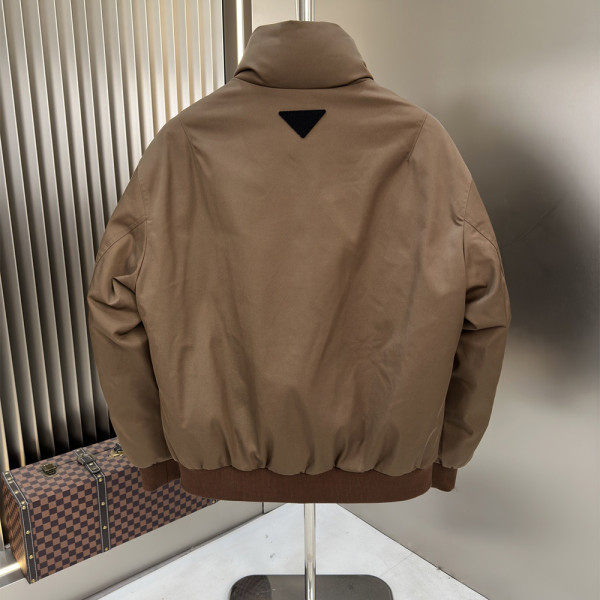 Prada, Cotton Blend, Men's Jacket, Brown
