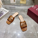 Gucci, GG, Dames Slipper, Bruin