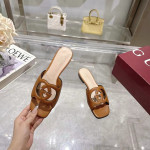 Gucci, GG, Dames Slipper, Bruin