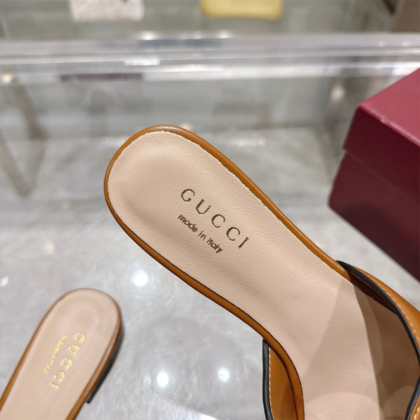 Gucci, GG, Dames Slipper, Bruin