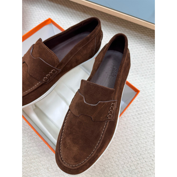 Hermes, Job, Men's Loafer, Dark Brown