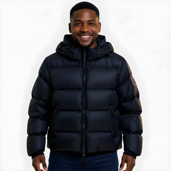 Burberry, Puffer Nylon, Heren Jas, Zwart