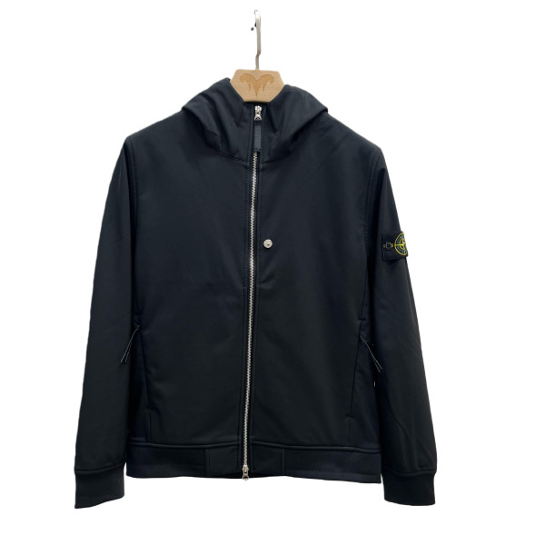 Stone Island, Micro Twill, Heren Jas, Zwart
