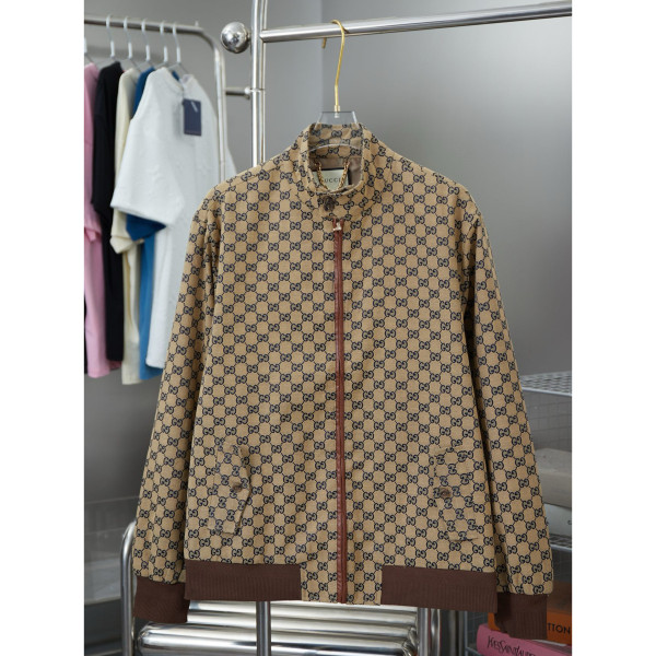 Gucci, GG Canvas Bomber, Men's Jacket, Brown