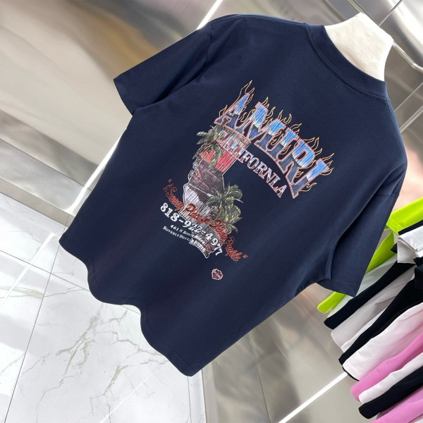 Amiri, Men's T-Shirt, Navy