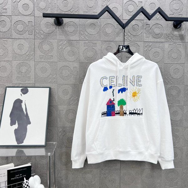 Celine, Men's Hoodie, White