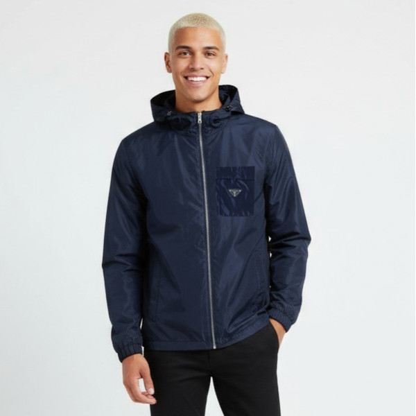 Prada, Re-Nylon, Men's Jacket, Navy Prada, Re-Nylon, Men's Jacket, Navy