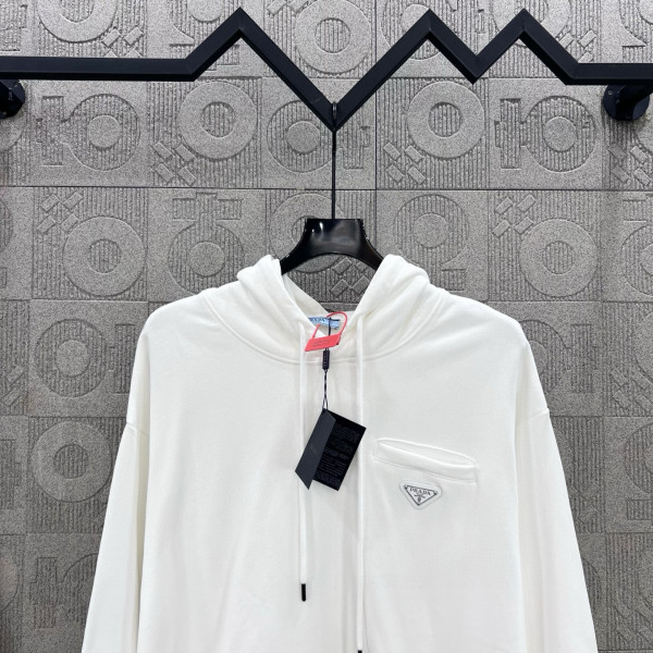 Prada, Men's Hoodie, White