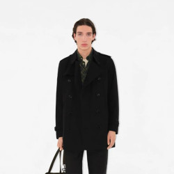 Burberry, Short Kensington Heritage, Men's Trench Coat, Black