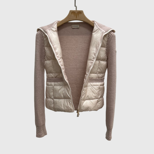 Moncler, Hooded Wool, Women's Jacket, Beige