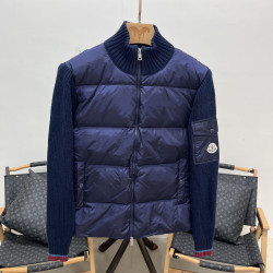 Moncler, Padded Wool, Men's Jacket, Blue
