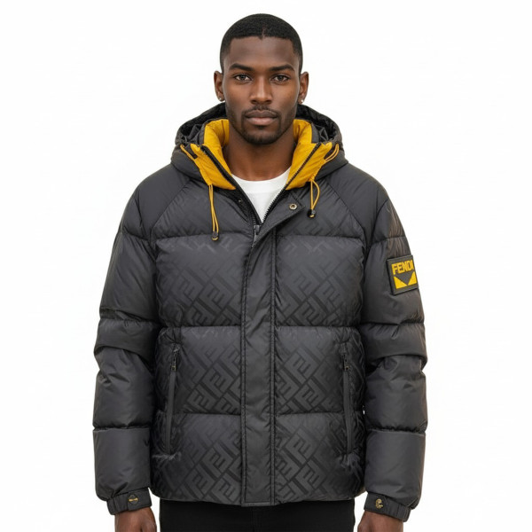 Fendi, Down, Men's Jacket, Black