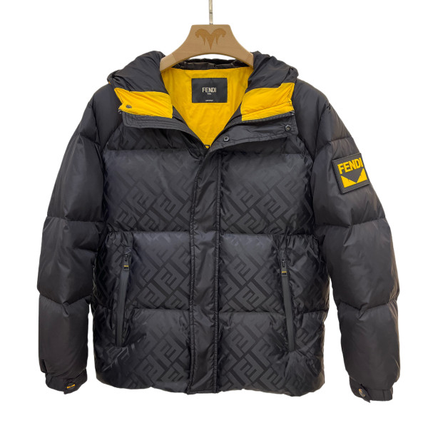 Fendi, Down, Men's Jacket, Black