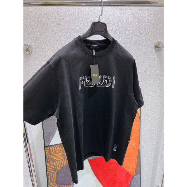 Fendi, Men's T-Shirt, Black