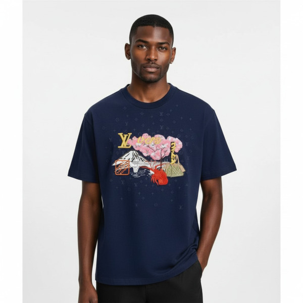 Louis Vuitton, Men's T-Shirt, Navy