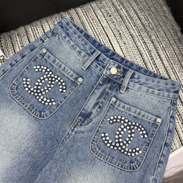 Chanel, Women Jeans, Blue