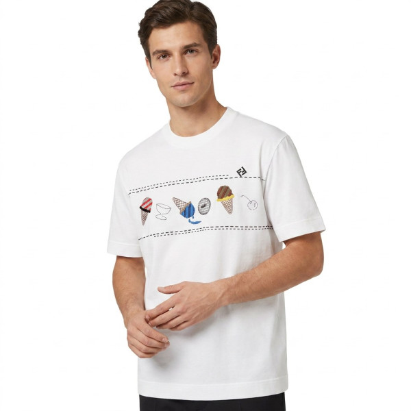 Fendi, Men T-Shirt, White