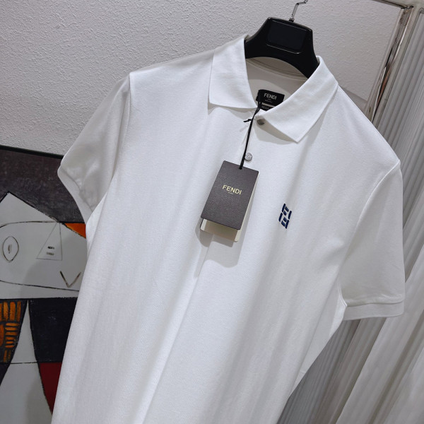Fendi, Men Polo, White
