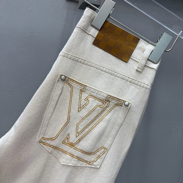 Louis Vuitton, Men Jean, Cream, Size S