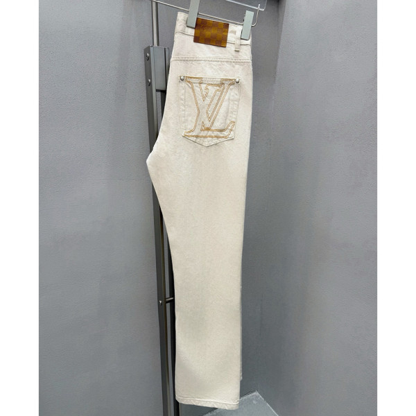 Louis Vuitton, Men Jean, Cream, Size S