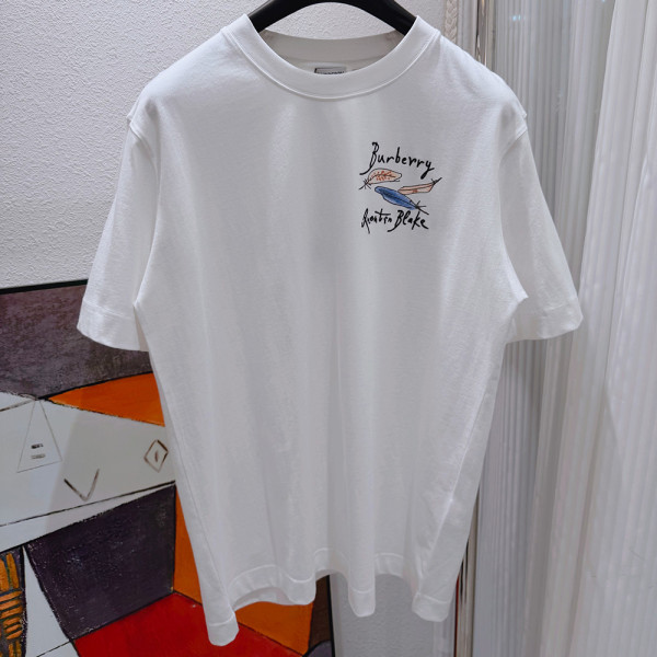Burberry, Heren T-Shirt, Wit
