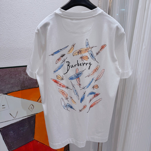 Burberry, Heren T-Shirt, Wit