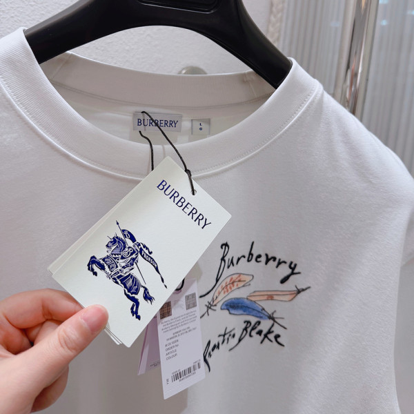 Burberry, Heren T-Shirt, Wit