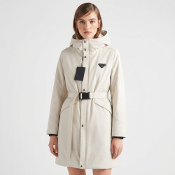 Prada, Re-Nylon Hooded Belted Puffer, Women Jacket