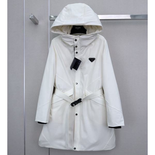 Prada, Re-Nylon Hooded Belted Puffer, Women Jacket