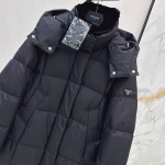 Prada, Re-Nylon Long Hooded Puffer, Women Jacket