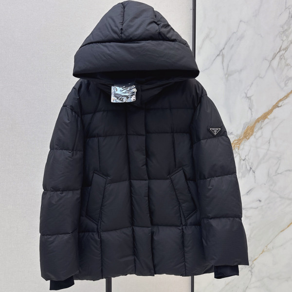 Prada, Re-Nylon Hooded Puffer, Women Jacket