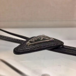 Prada, Triangle-Logo, Leather Bolo, Unisex Tie, Black
