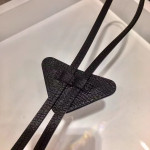 Prada, Triangle-Logo, Leather Bolo, Unisex Tie, Black