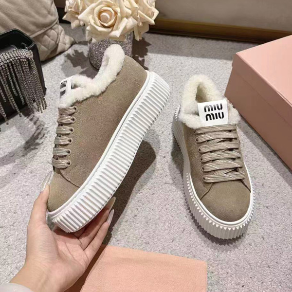 Miu Miu, Dames Sneaker, Beige